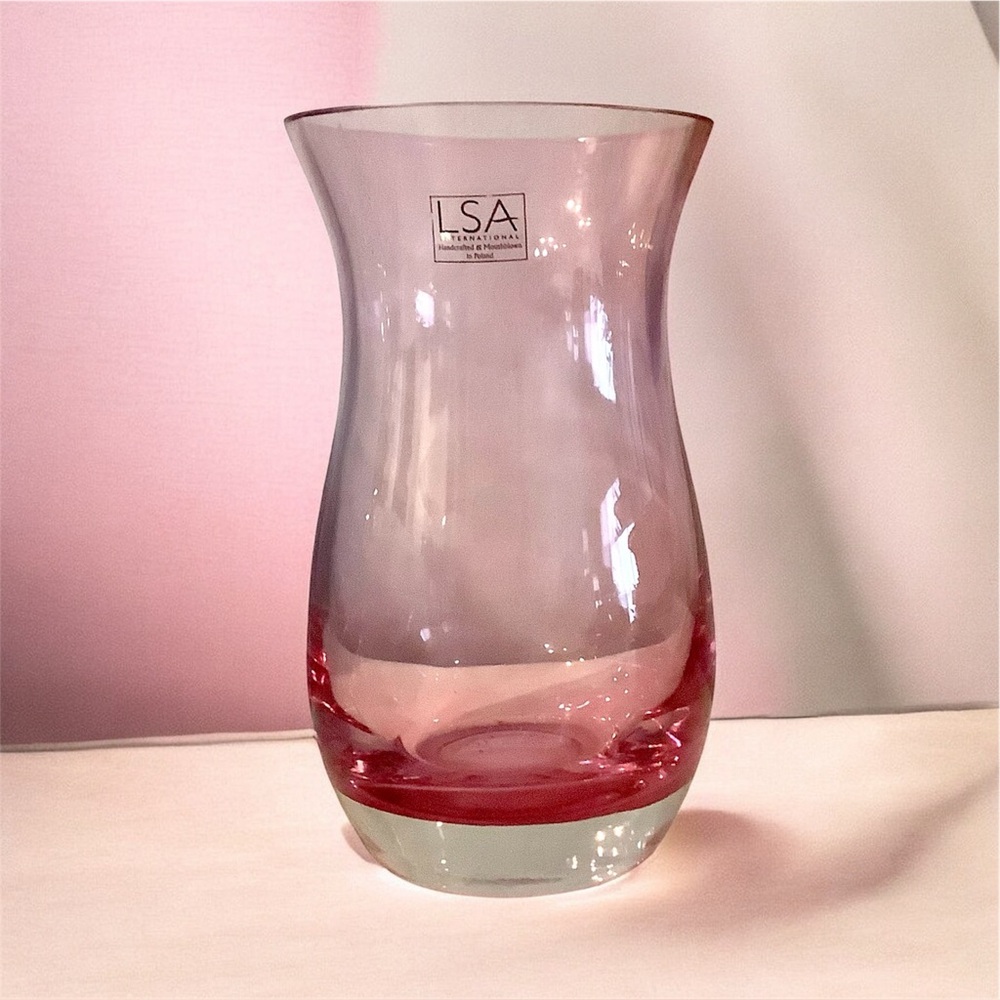 Beautiful LSA International Pink Glass Vase